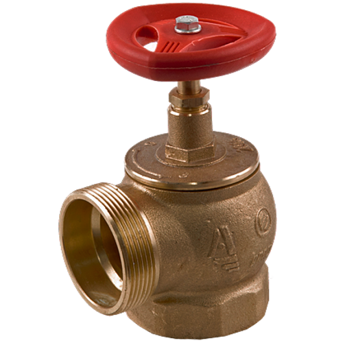 Клапан пожарный Ду-50 латунь угловой 90 гр.муфта-цапка  (КПЛМ- 50)