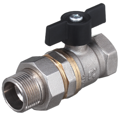 Кран шаровой БАЗ 11б27п1 (НИКЕЛЬ) Ду 15 американка баб.  А31/1